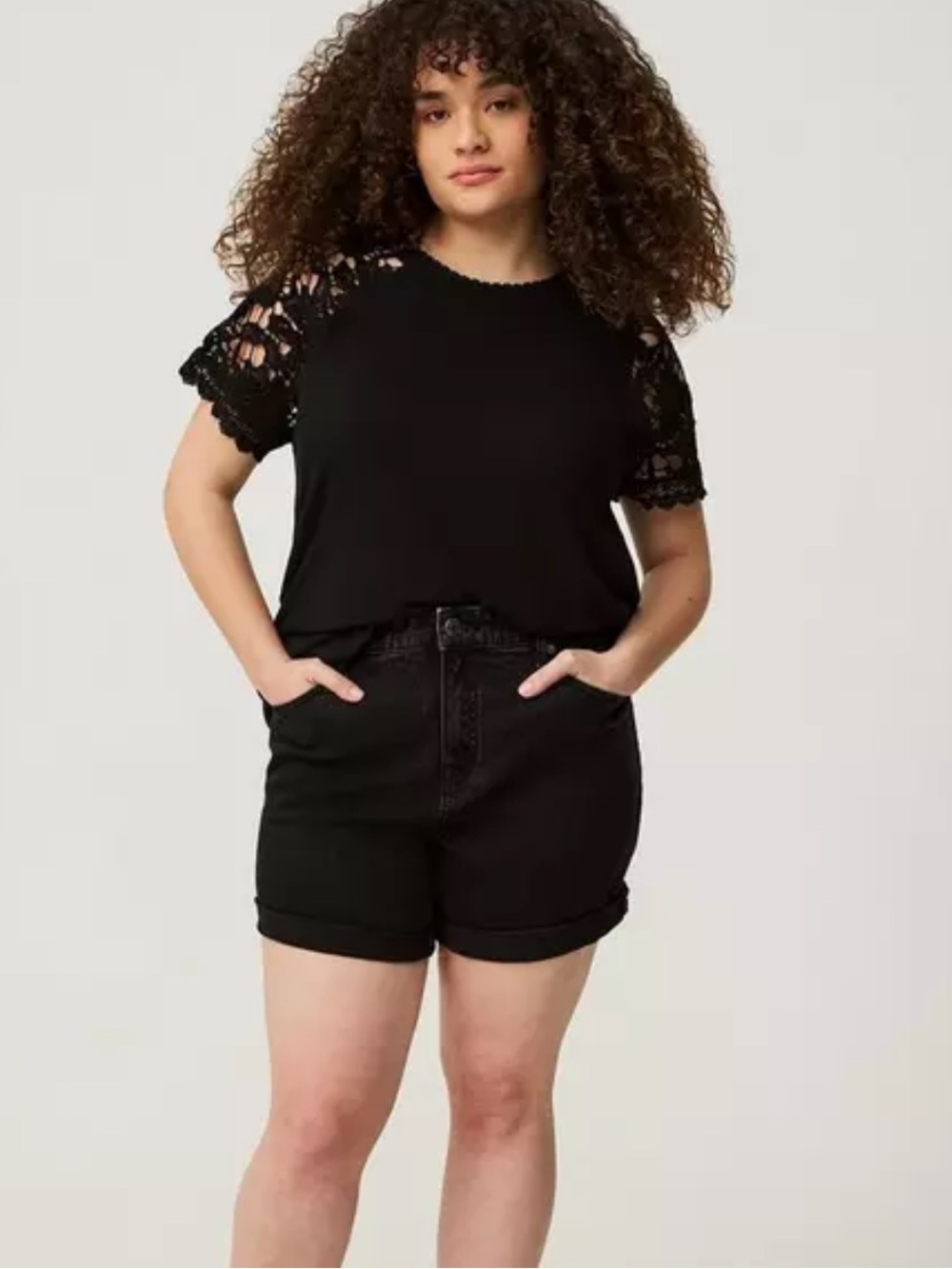 TORRID‎ Plus Size Raglan Crochet T-shirt
